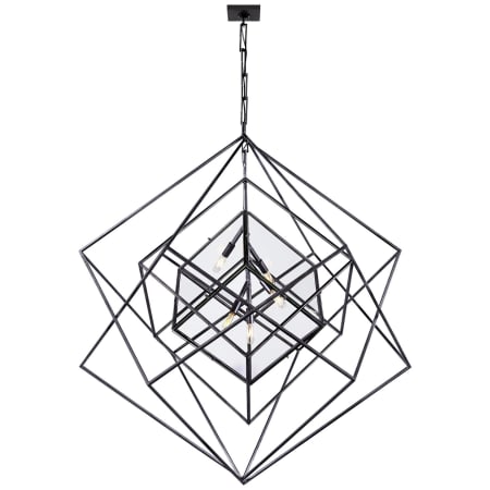Visual Comfort Cubist 45" Cage Style Chandelier by Kelly Wearstler Aged Iron