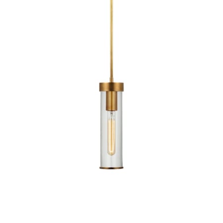 Visual Comfort Liaison 4" Wide Mini Pendant Antique-Burnished Brass