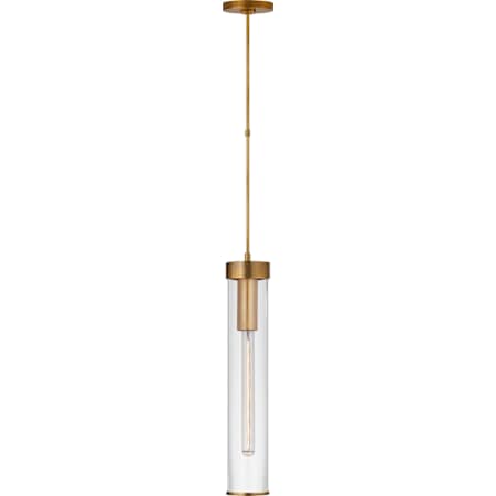 Visual Comfort Liaison 4" Wide Mini Pendant Antique-Burnished Brass