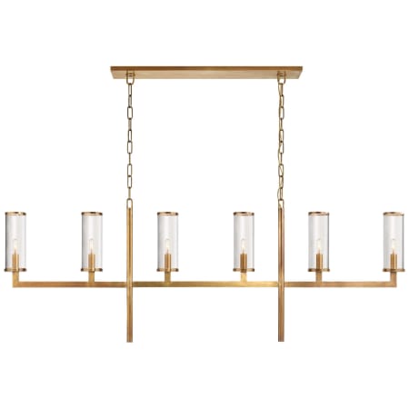 Visual Comfort Liaison 6 Light 62" Wide Linear Chandelier Antique-Burnished Brass