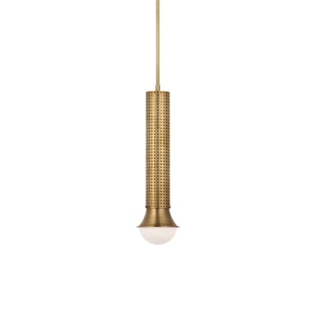 Visual Comfort Precision 5" Wide LED Mini Pendant Antique-Burnished Brass