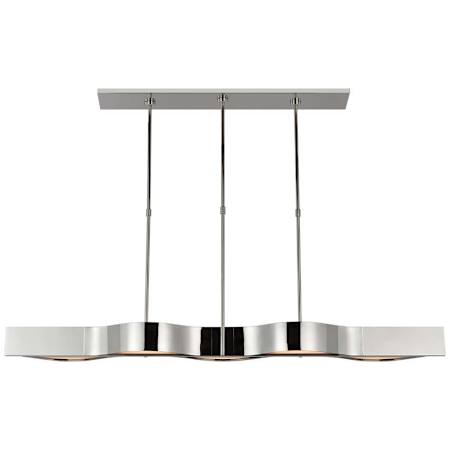 Visual Comfort Avant 60" Wide LED Pendant Polished Nickel / Frosted Glass