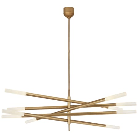 Visual Comfort Rousseau 50" Wide LED Crystal Chandelier Antique-Burnished Brass
