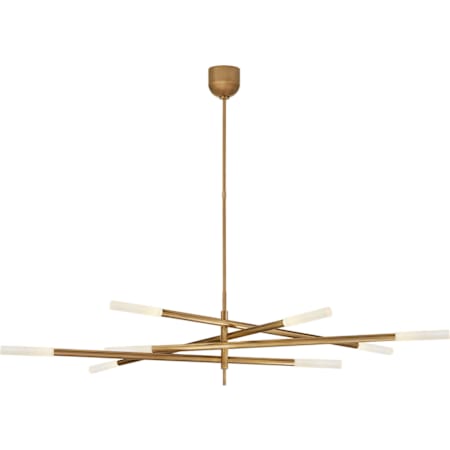 Visual Comfort Rousseau Grande Eight Light Articulating Chandelier Antique Burnished Brass / Etched Crystal