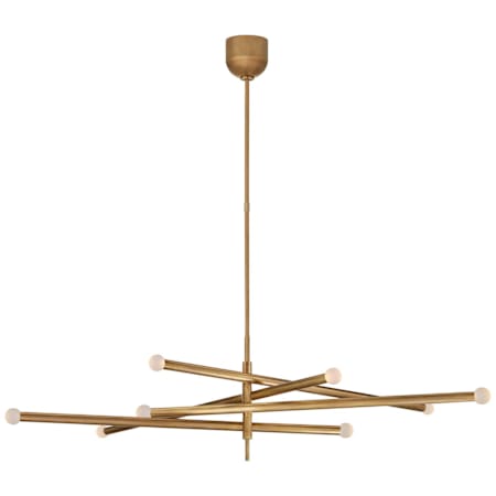 Visual Comfort Rousseau 54" Wide LED Chandelier Antique-Burnished Brass / Etched Crystal Orb