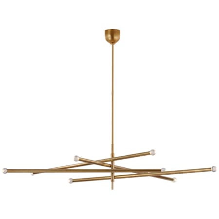 Visual Comfort Rousseau 69" Wide LED Chandelier Antique-Burnished Brass / Clear Glass