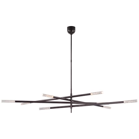 Visual Comfort Rousseau 80" Wide LED Chandelier Bronze / Seeded Glass