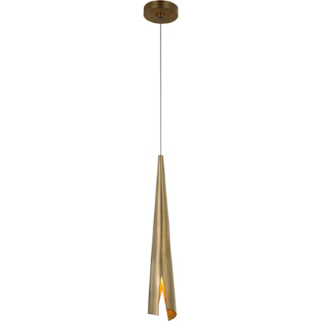 Visual Comfort Piel 4" Wide LED Mini Pendant Antique-Burnished Brass