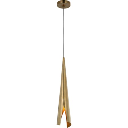 Visual Comfort Piel 5" Wide LED Mini Pendant Antique-Burnished Brass