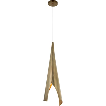 Visual Comfort Piel 8" Wide LED Mini Pendant Antique-Burnished Brass