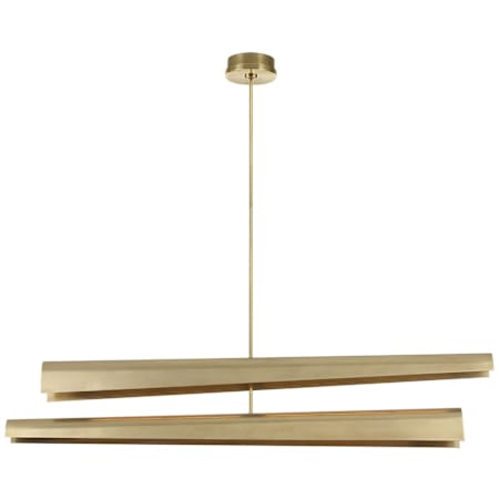 Visual Comfort Piel 52" Wide LED Linear Chandelier Antique-Burnished Brass