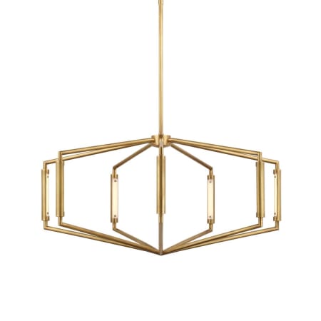 Visual Comfort Appareil 30" Wide LED Abstract Chandelier Antique-Burnished Brass