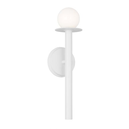 Visual Comfort Nodes 17" Tall Bathroom Sconce with Milk Glass Shade Matte White