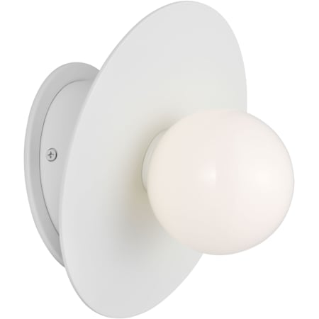 Visual Comfort Nodes 8" Tall Bathroom Sconce with Milk Glass Shade Matte White