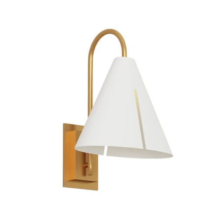 Visual Comfort Cambre 11" Tall LED Bathroom Sconce Matte White / Burnished Brass