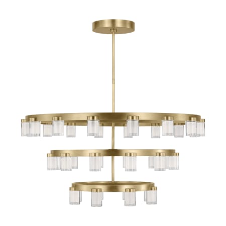 Visual Comfort Esfera 44" Wide LED Ring Chandelier with Shades Natural Brass