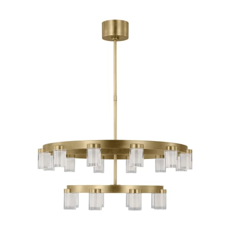 Visual Comfort Esfera 32" Wide LED Ring Chandelier Natural Brass