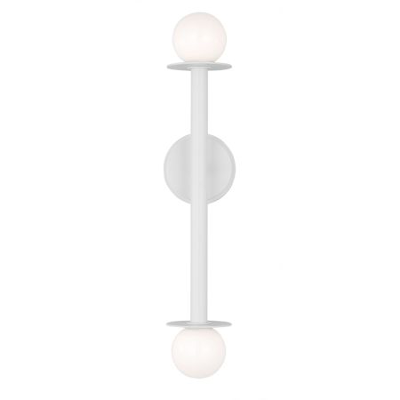 Visual Comfort Nodes 2 Light 24" Tall Bathroom Sconce with Milk Glass Shades Matte White