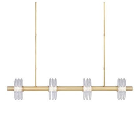 Visual Comfort Laurel 47" Wide Crystal Linear Chandelier Natural Brass