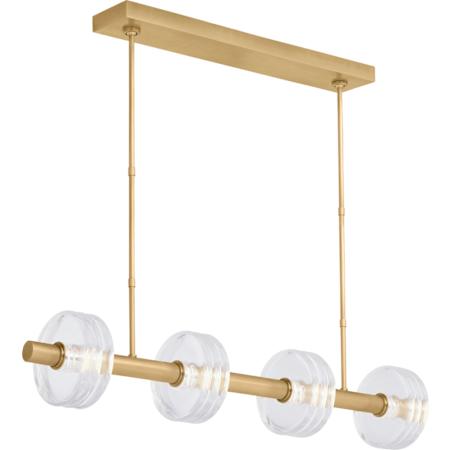 Visual Comfort Laurel 47" Wide Crystal Linear Chandelier Natural Brass