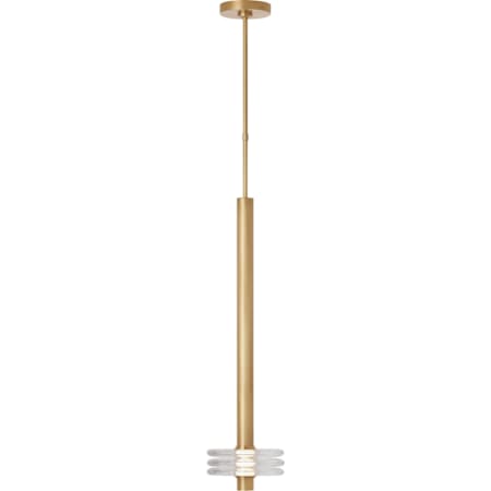 Visual Comfort Laurel 8" Wide Crystal Mini Pendant Natural Brass