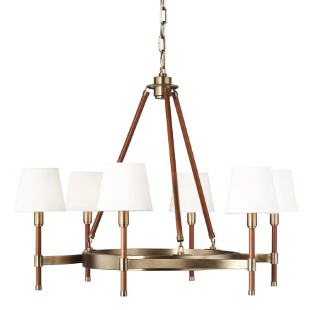 Visual Comfort Katie 6 Light 32" Wide Chandelier Time Worn Brass