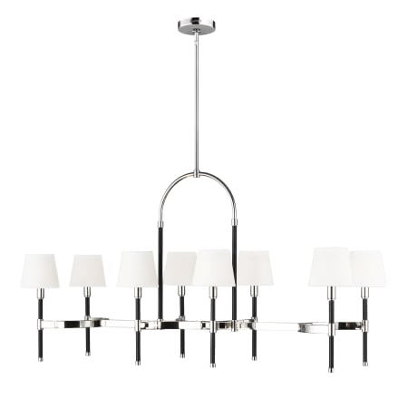 Visual Comfort Studio 8 Light 49" Wide Linear Chandelier Polished Nickel