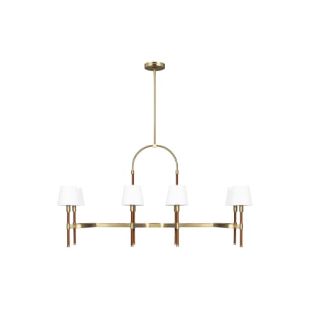 Visual Comfort Studio 8 Light 49" Wide Linear Chandelier Time Worn Brass