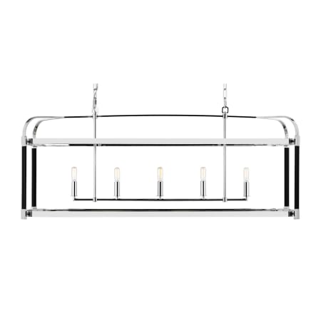 Visual Comfort Hadley 5 Light 49" Wide Linear Chandelier Polished Nickel