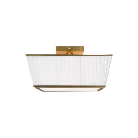 Visual Comfort Esther 4 Light 14" Wide Semi-Flush Ceiling Fixture Time Worn Brass