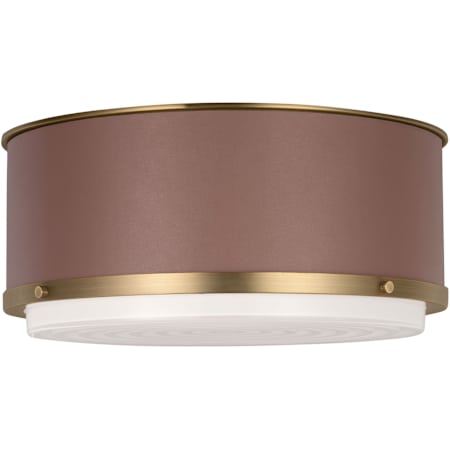 Visual Comfort Marlowe 2 Light 13" Wide Flush Mount Drum Ceiling Fixture Time Worn Brass
