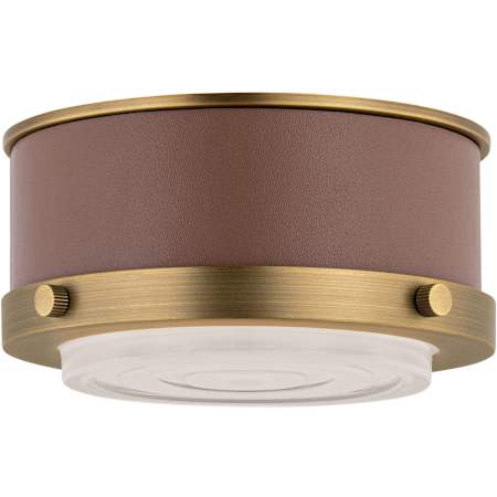 Visual Comfort Marlowe 6" Wide LED Flush Mount Drum Ceiling Fixture Time Worn Brass