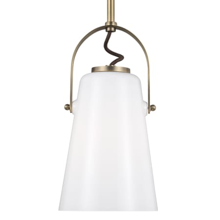 Visual Comfort Hazel 6" Wide Mini Pendant Time Worn Brass