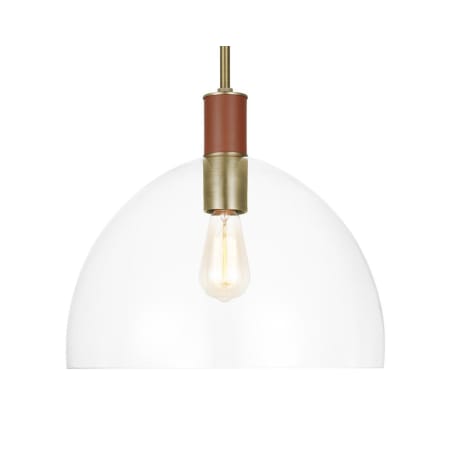 Visual Comfort Hadley 15" Wide Pendant Time Worn Brass