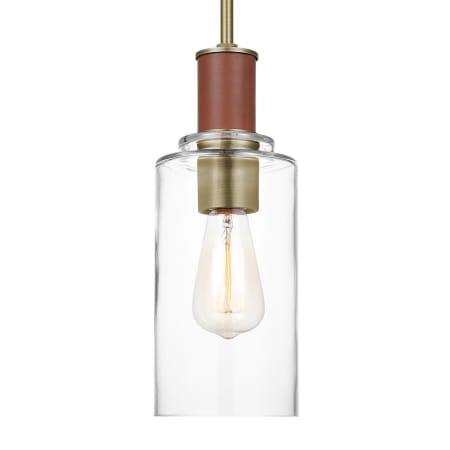 Visual Comfort Hadley 5" Wide Mini Pendant Time Worn Brass