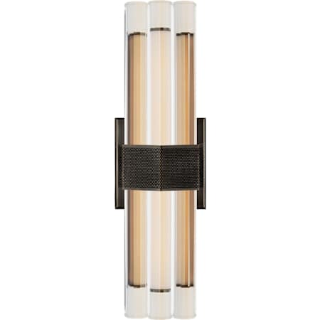Visual Comfort Fascio 14" LED Crystal Sconce by Lauren Rottet Bronze