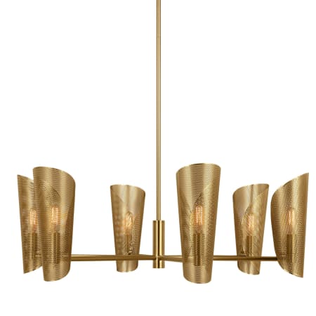 Visual Comfort Plivot 6 Light 32" Wide Chandelier Burnished Brass