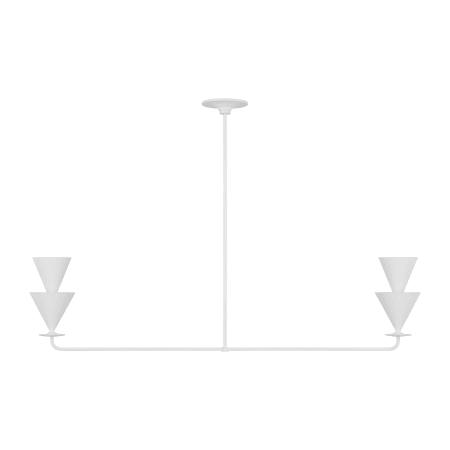 Visual Comfort Cornet 2 Light 60" Wide Linear Pendant Cast Plaster