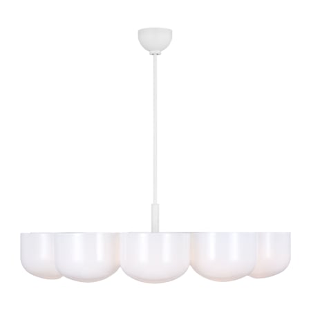 Visual Comfort Cheverny 10 Light 36" Wide Chandelier with Milk Glass Shades Matte White