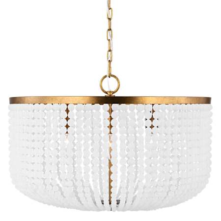 Visual Comfort Bellecour 8 Light 24" Wide Crystal Drum Chandelier Vintage Gild