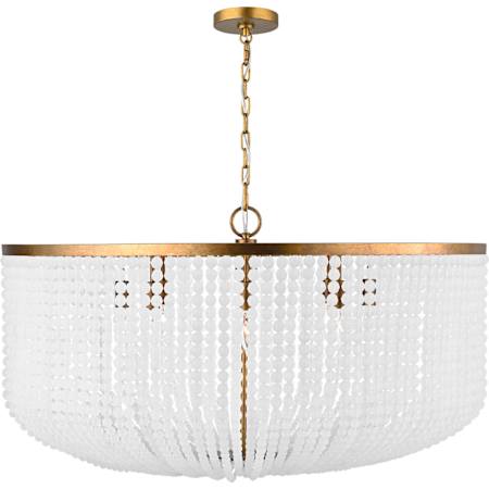 Visual Comfort Bellecour 8 Light 24" Wide Crystal Drum Chandelier Vintage Gild
