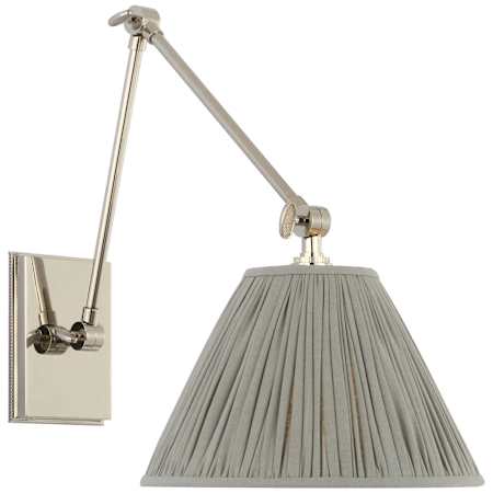 Visual Comfort Wimberley 13" Tall Wall Sconce Polished Nickel / Blue Linen