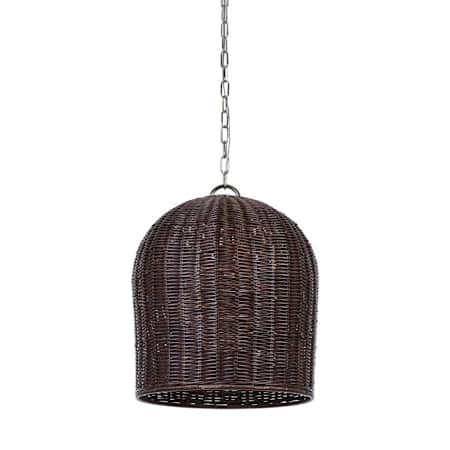 Visual Comfort Nancy 19" Wide Pendant Polished Nickel / Espresso Wicker