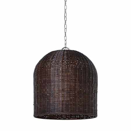 Visual Comfort Nancy 26" Wide Pendant Polished Nickel / Espresso Wicker