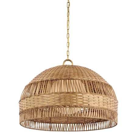 Visual Comfort Whit 31" Wide Suspension Pendant Soft Brass / Natural Wicker