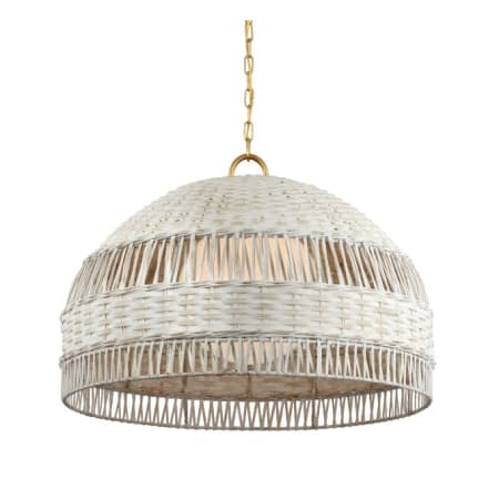 Visual Comfort Whit 31" Wide Pendant Soft Brass / White Wicker