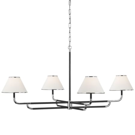 Visual Comfort Rigby 4 Light 54" Wide Chandelier Polished Nickel / Ebony