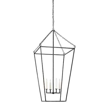 Visual Comfort Malloy 4 Light 24" Wide Taper Candle Pendant Aged Iron
