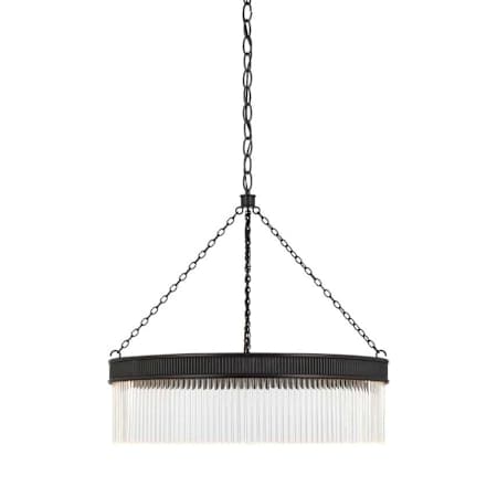 Visual Comfort Menil 27" Wide LED Ring Chandelier Bronze / Crystal Rods