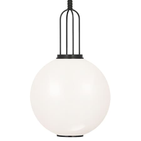 Visual Comfort Meir 12" Wide Pendant with White Glass Shade Bronze